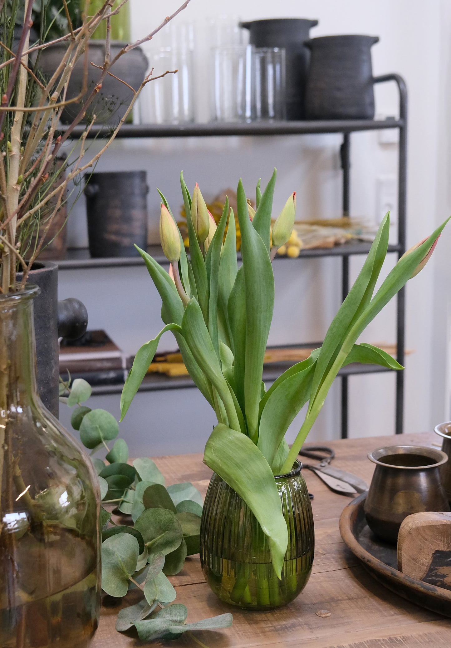 Aniston vase - olivengrøn