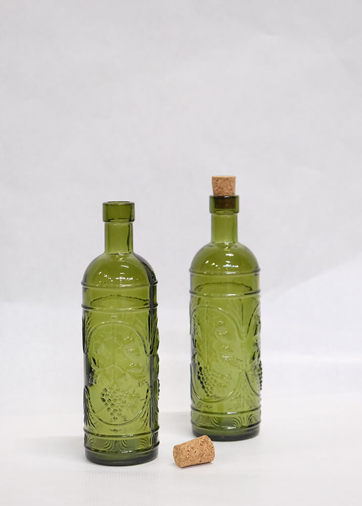 Amy glasflaske - olivengrøn