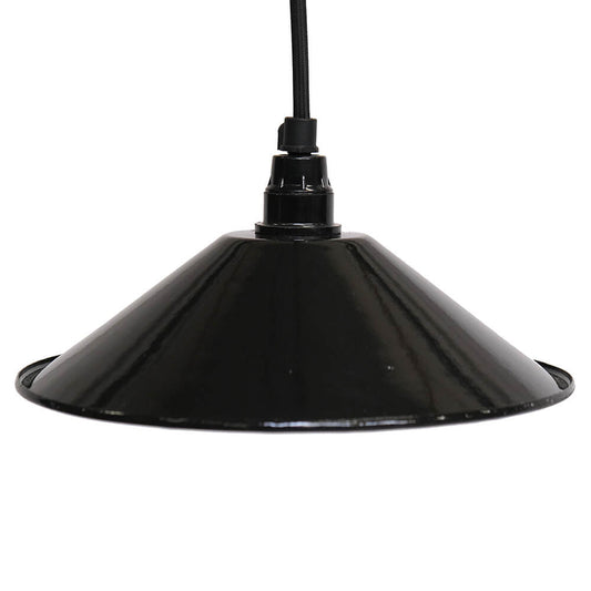 Enamel loftslampe - sort