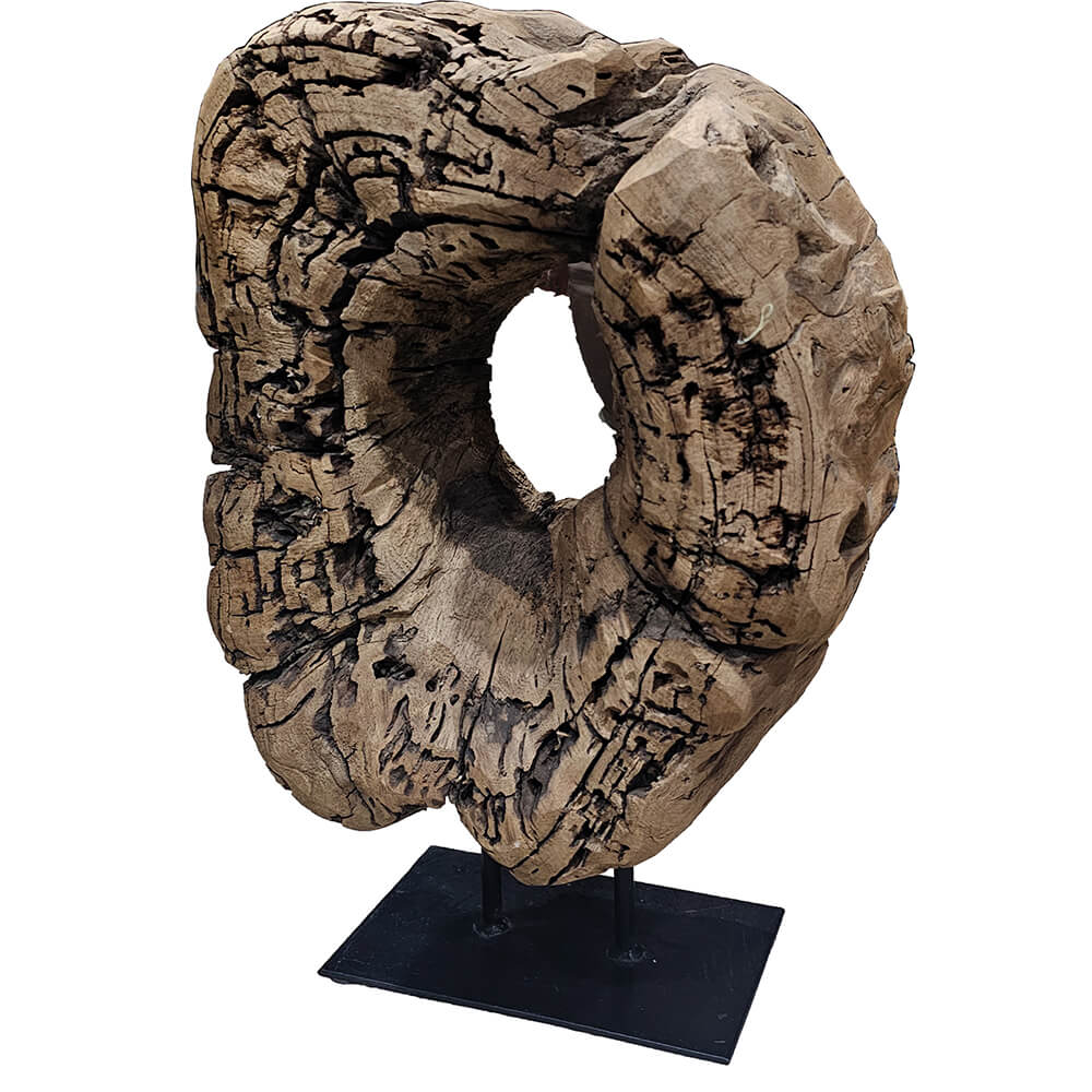 Anjali rund træskulptur - S