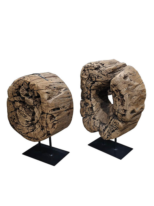 Anjali rund træskulptur - S