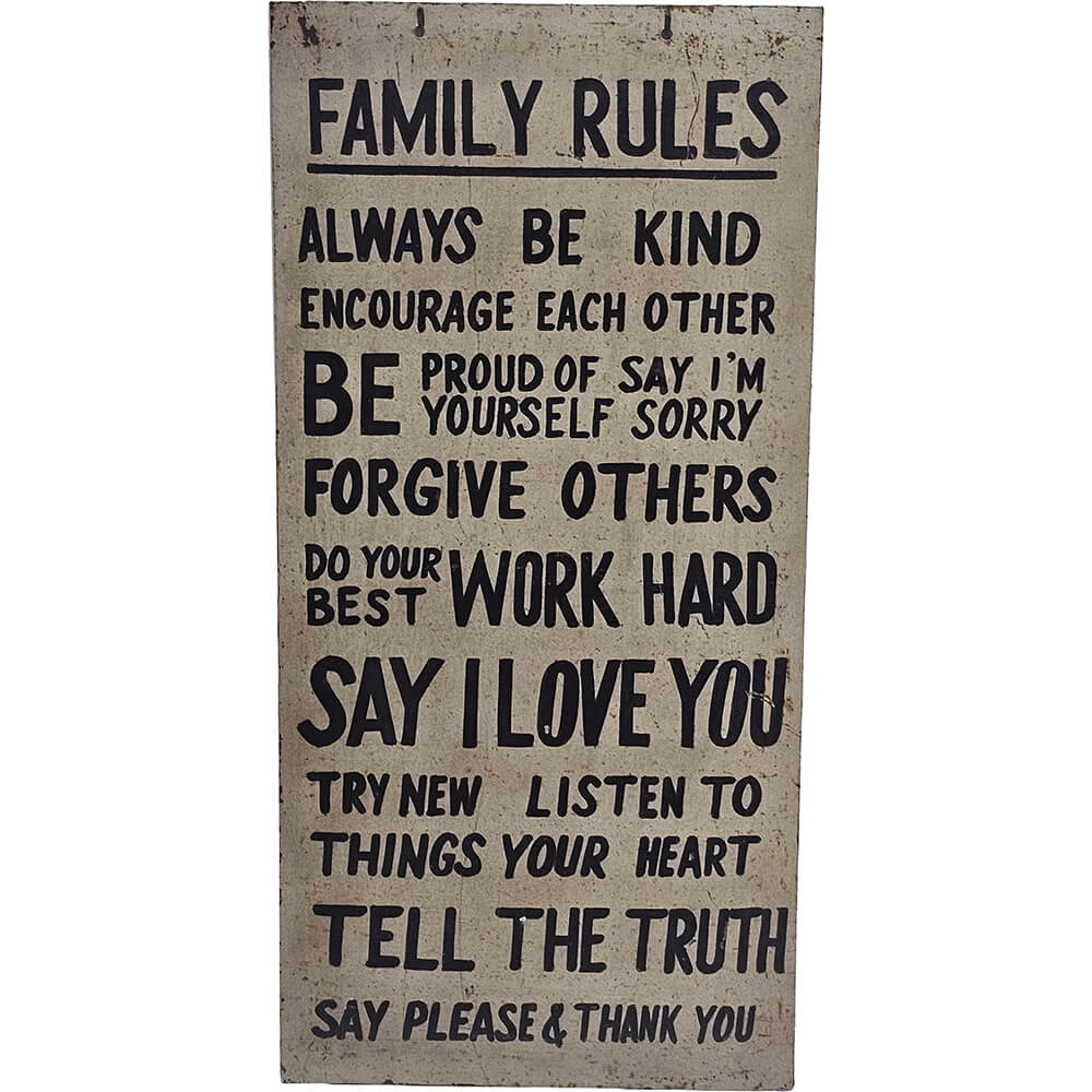 Family rules skilt