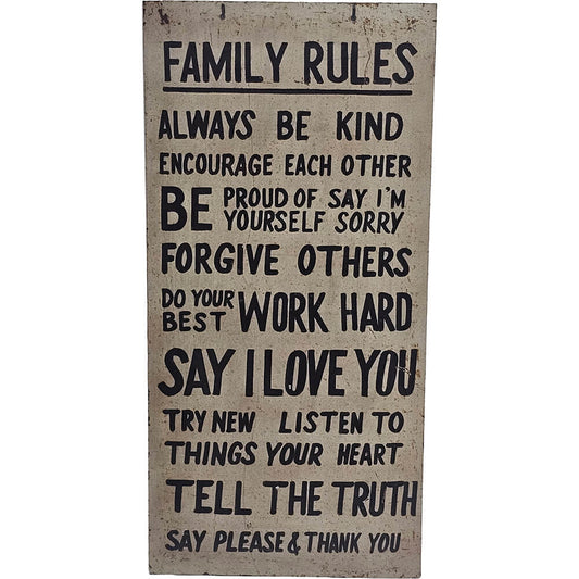 Family rules skilt