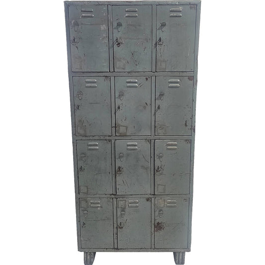 Vintage locker med 12 låger