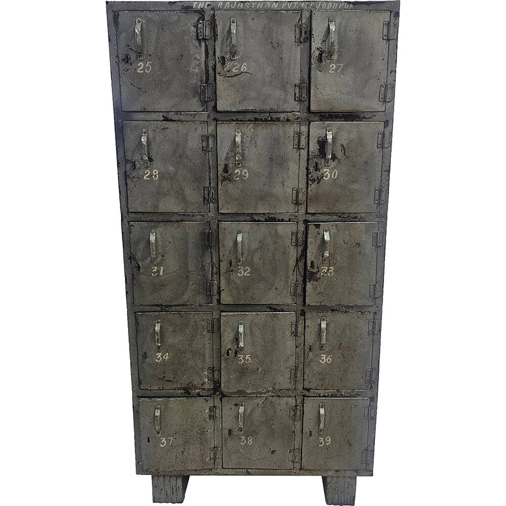 Vintage locker med 15 låger