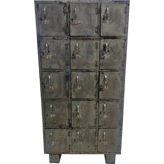 Vintage locker med 15 låger