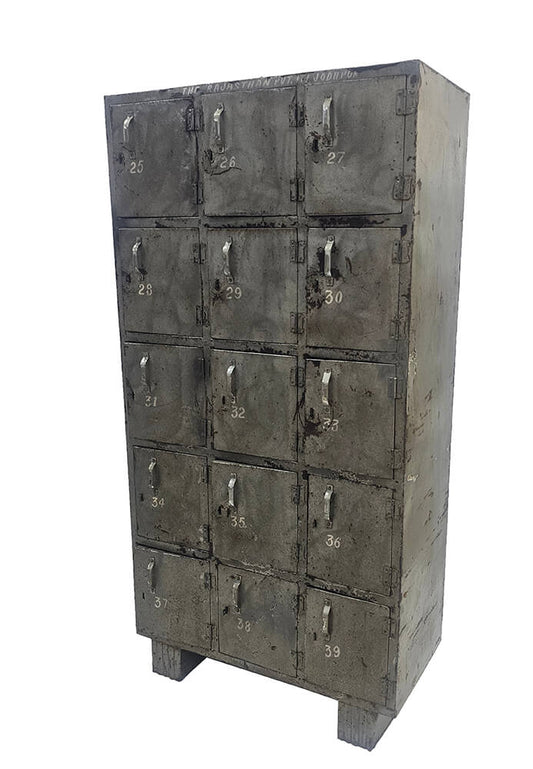 Vintage locker med 15 låger