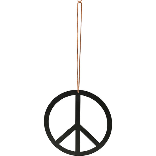 Peace tegn i lædersnor - L