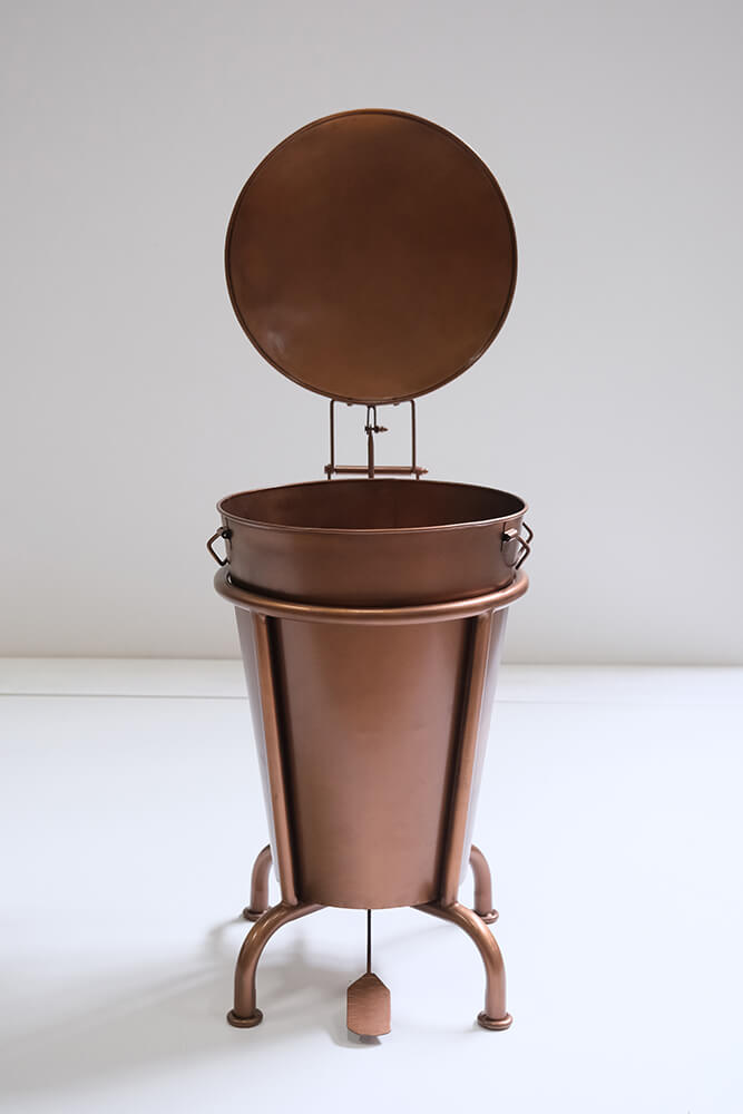 Klapp pedalspand kobber - L