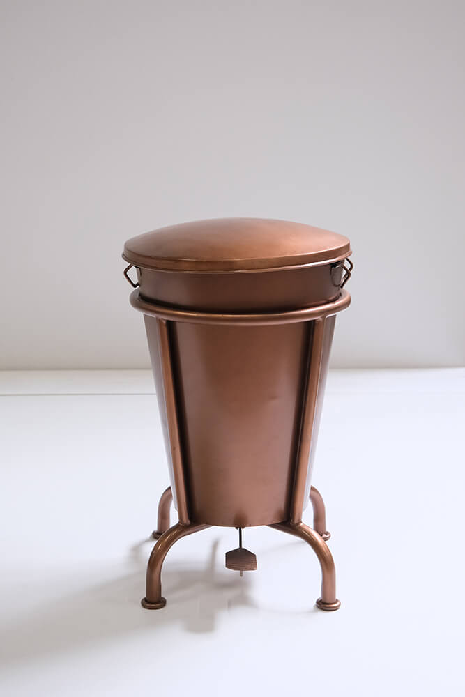 Klapp pedalspand kobber - L