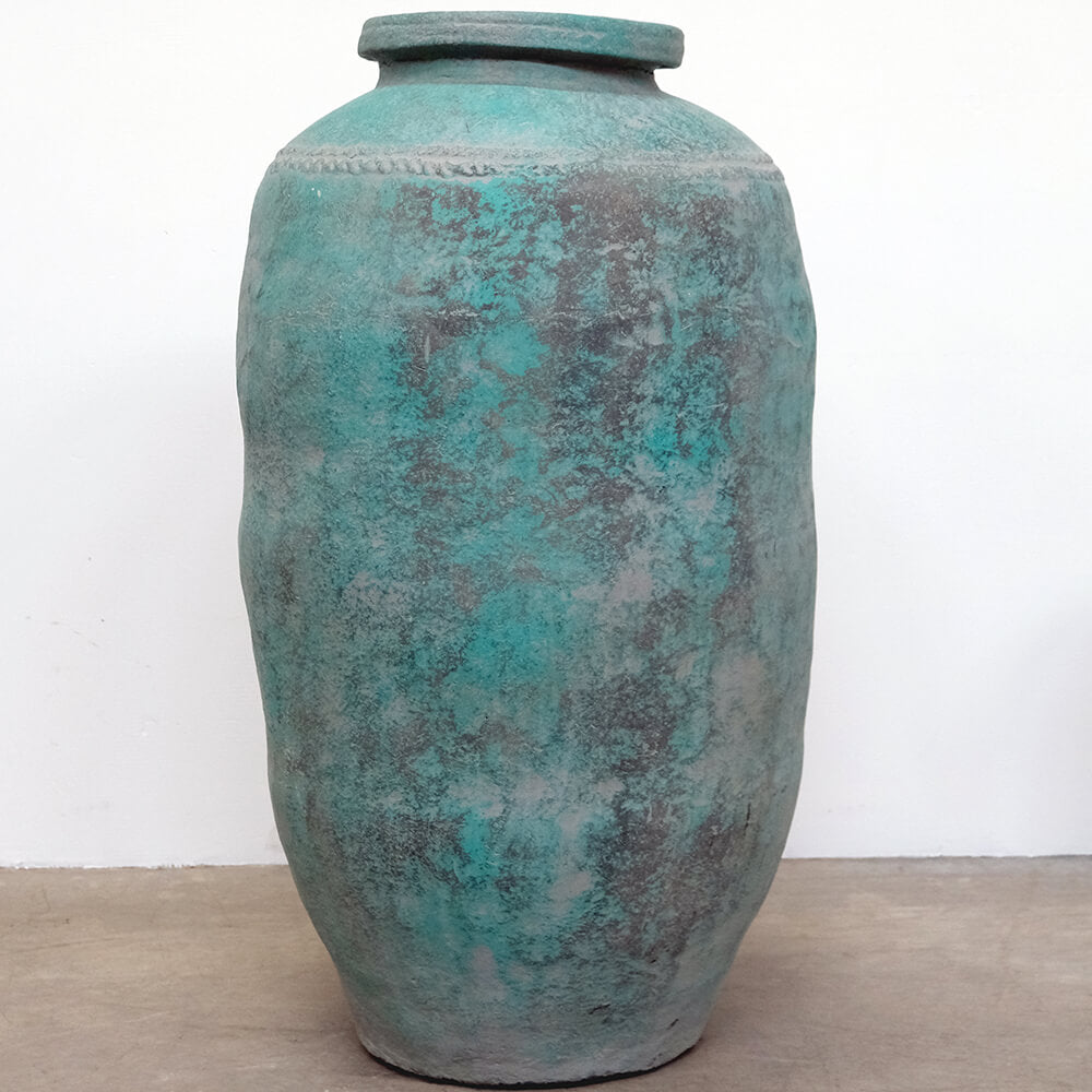Stor unik blå krukke