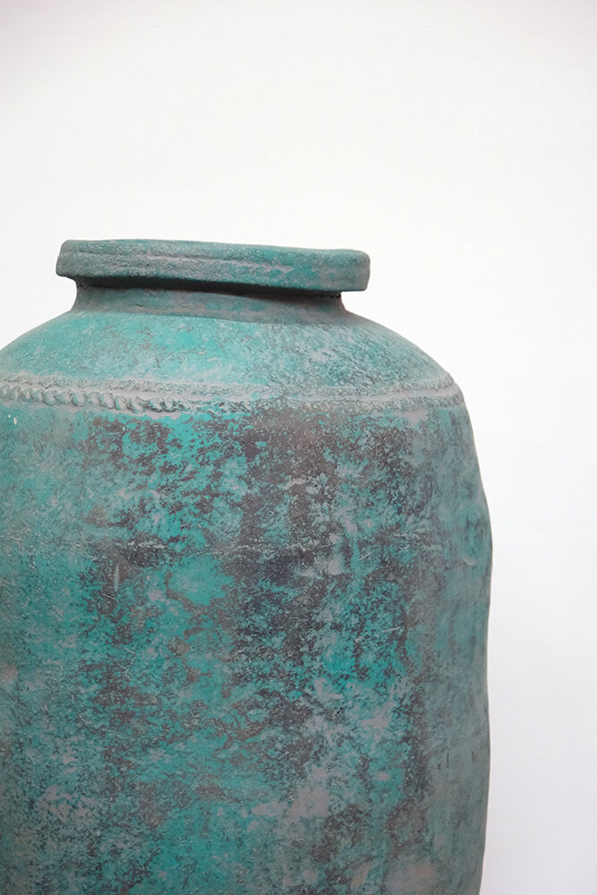 Stor unik blå krukke