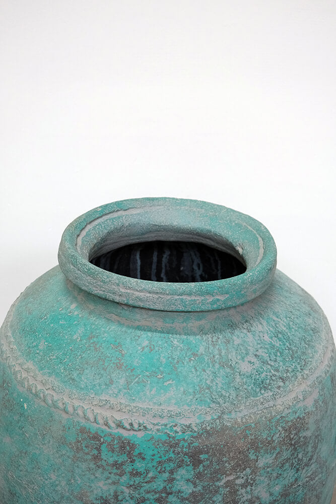 Stor unik blå krukke