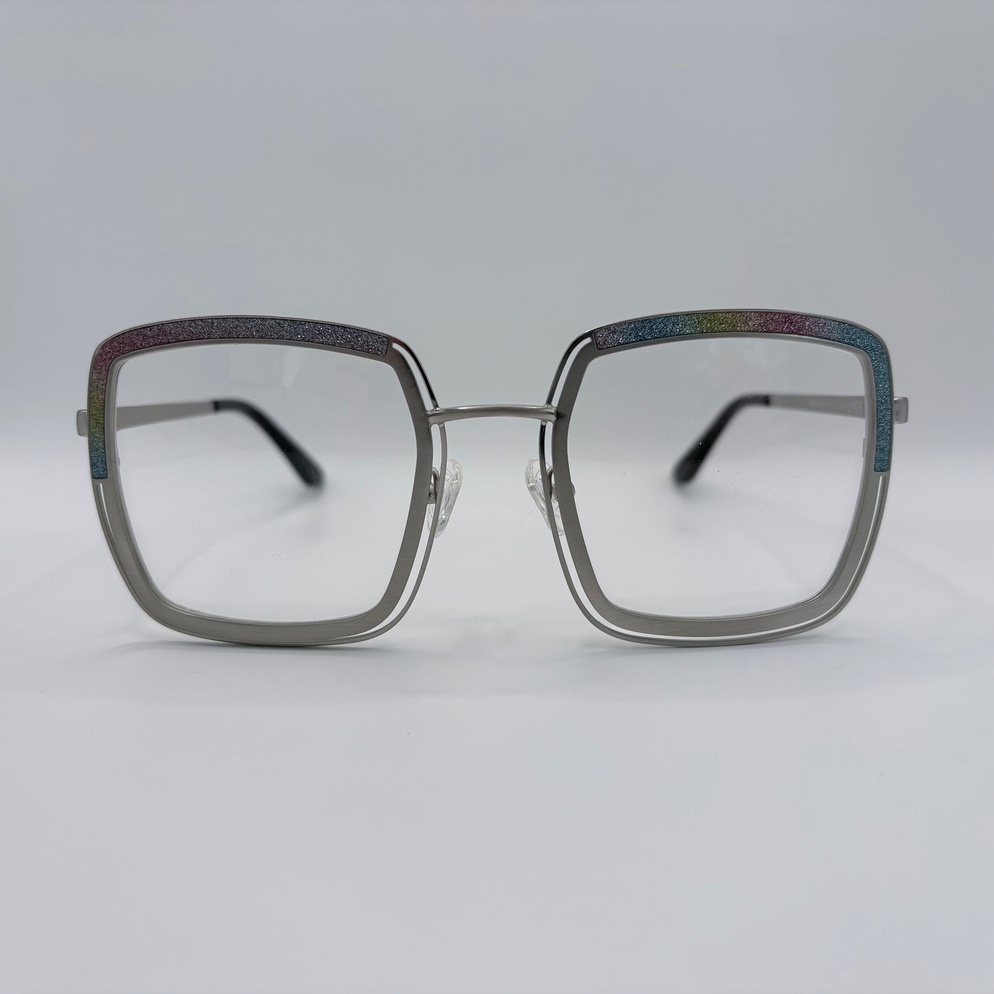 CRAZY OVERSIZE BRILLE MED GLIMMER OG RAKETFART