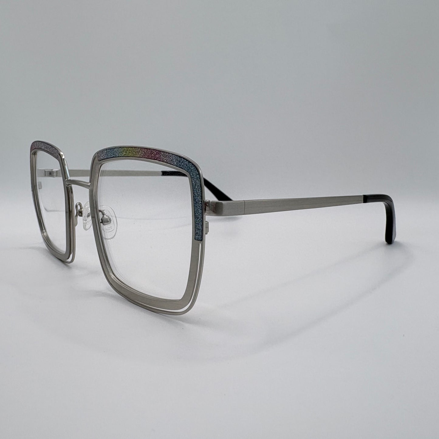 CRAZY OVERSIZE BRILLE MED GLIMMER OG RAKETFART