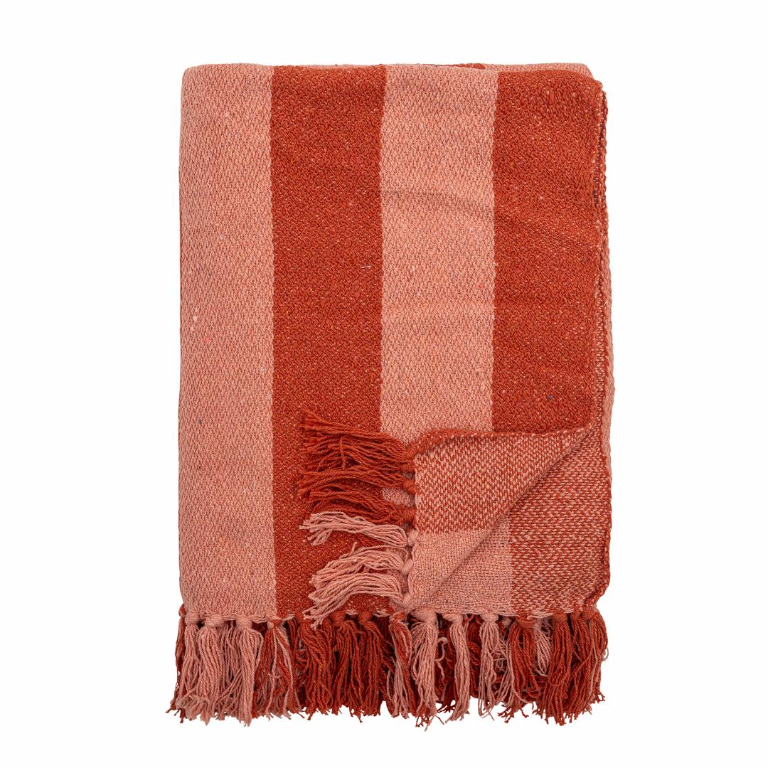 Frello Plaid, Orange, Genanvendt Bomuld