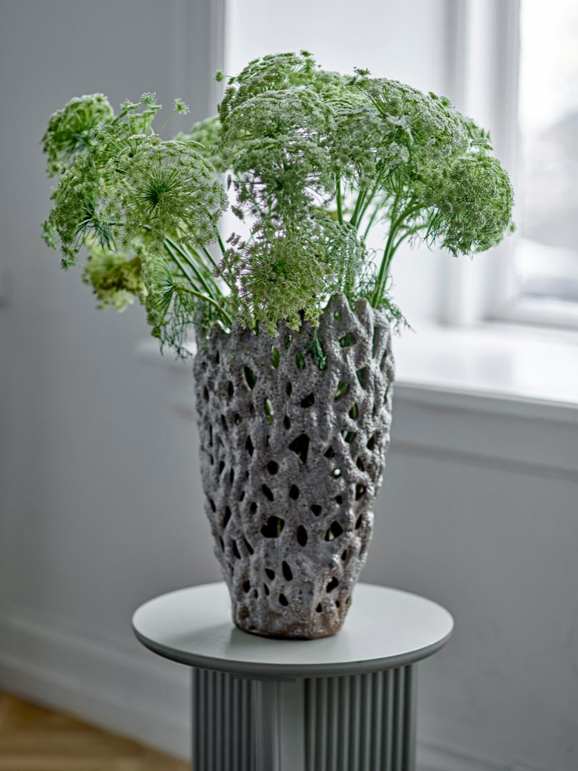Eunice Deko Vase, Hvid, Stentøj